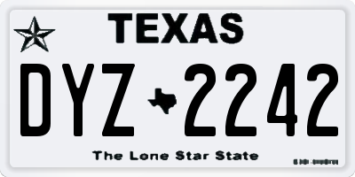 TX license plate DYZ2242