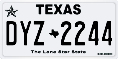 TX license plate DYZ2244