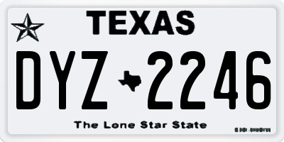 TX license plate DYZ2246