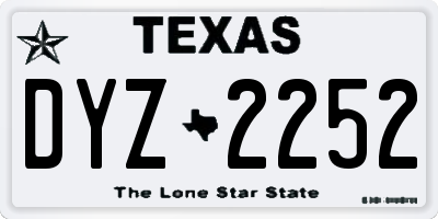 TX license plate DYZ2252