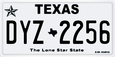 TX license plate DYZ2256