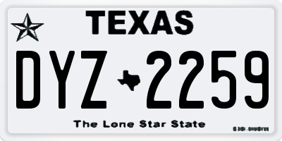 TX license plate DYZ2259