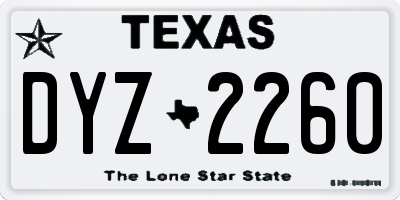TX license plate DYZ2260
