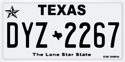 TX license plate DYZ2267