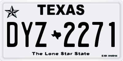 TX license plate DYZ2271