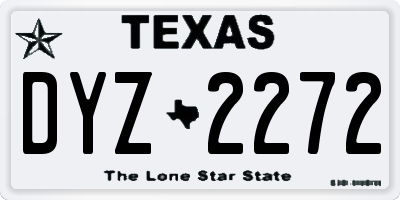 TX license plate DYZ2272