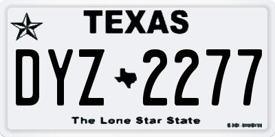 TX license plate DYZ2277