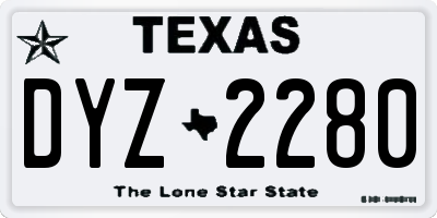 TX license plate DYZ2280