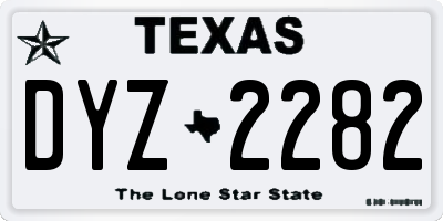 TX license plate DYZ2282