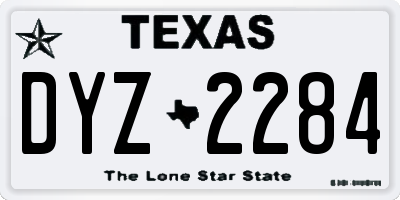 TX license plate DYZ2284