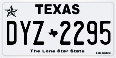 TX license plate DYZ2295