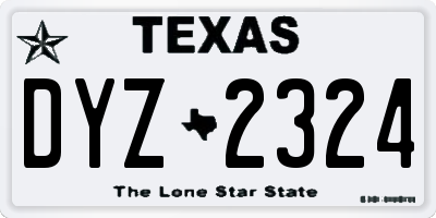 TX license plate DYZ2324