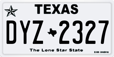 TX license plate DYZ2327