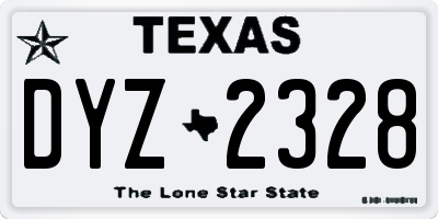 TX license plate DYZ2328