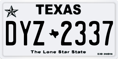 TX license plate DYZ2337