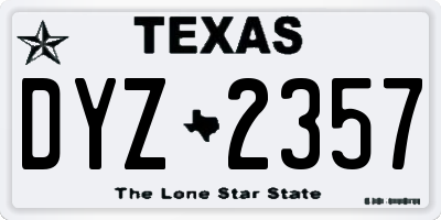 TX license plate DYZ2357