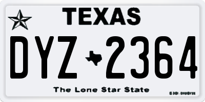 TX license plate DYZ2364