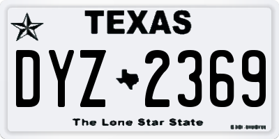 TX license plate DYZ2369
