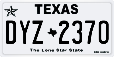 TX license plate DYZ2370