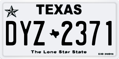 TX license plate DYZ2371