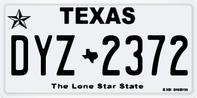 TX license plate DYZ2372