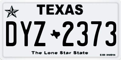 TX license plate DYZ2373