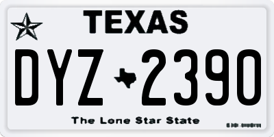 TX license plate DYZ2390