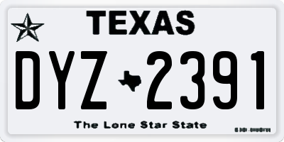 TX license plate DYZ2391