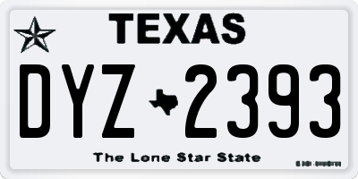 TX license plate DYZ2393