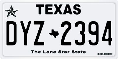 TX license plate DYZ2394