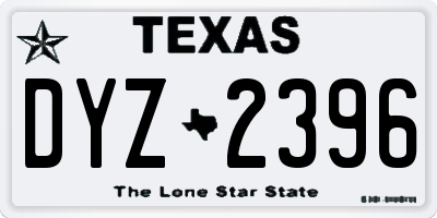 TX license plate DYZ2396