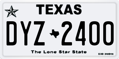 TX license plate DYZ2400