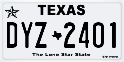 TX license plate DYZ2401