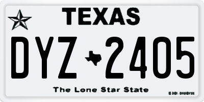 TX license plate DYZ2405