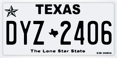 TX license plate DYZ2406