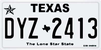 TX license plate DYZ2413