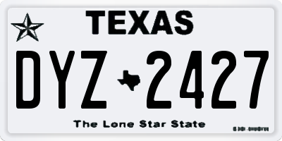 TX license plate DYZ2427