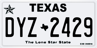 TX license plate DYZ2429
