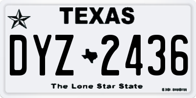 TX license plate DYZ2436