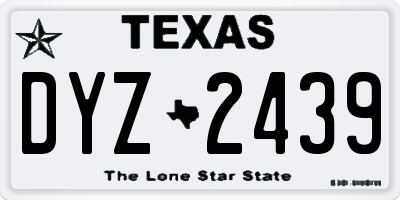 TX license plate DYZ2439