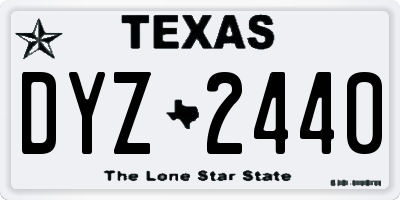 TX license plate DYZ2440