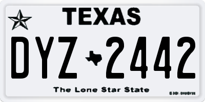 TX license plate DYZ2442