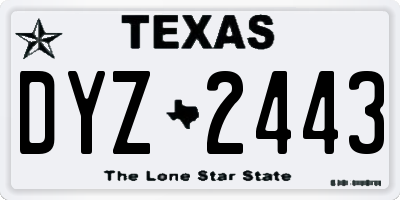 TX license plate DYZ2443