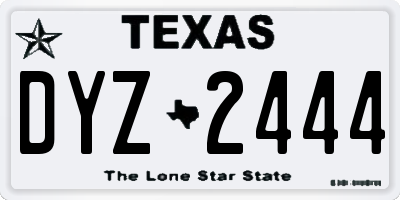 TX license plate DYZ2444