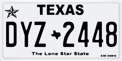 TX license plate DYZ2448