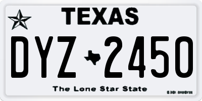 TX license plate DYZ2450