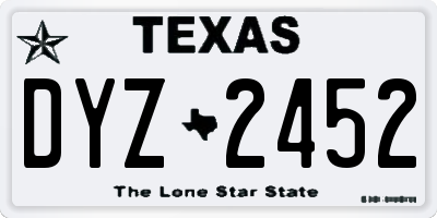 TX license plate DYZ2452