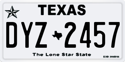 TX license plate DYZ2457