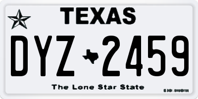 TX license plate DYZ2459