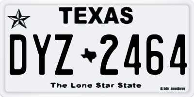 TX license plate DYZ2464